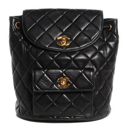 Chanel Lambskin Quilted Backpack Black 1 of 10