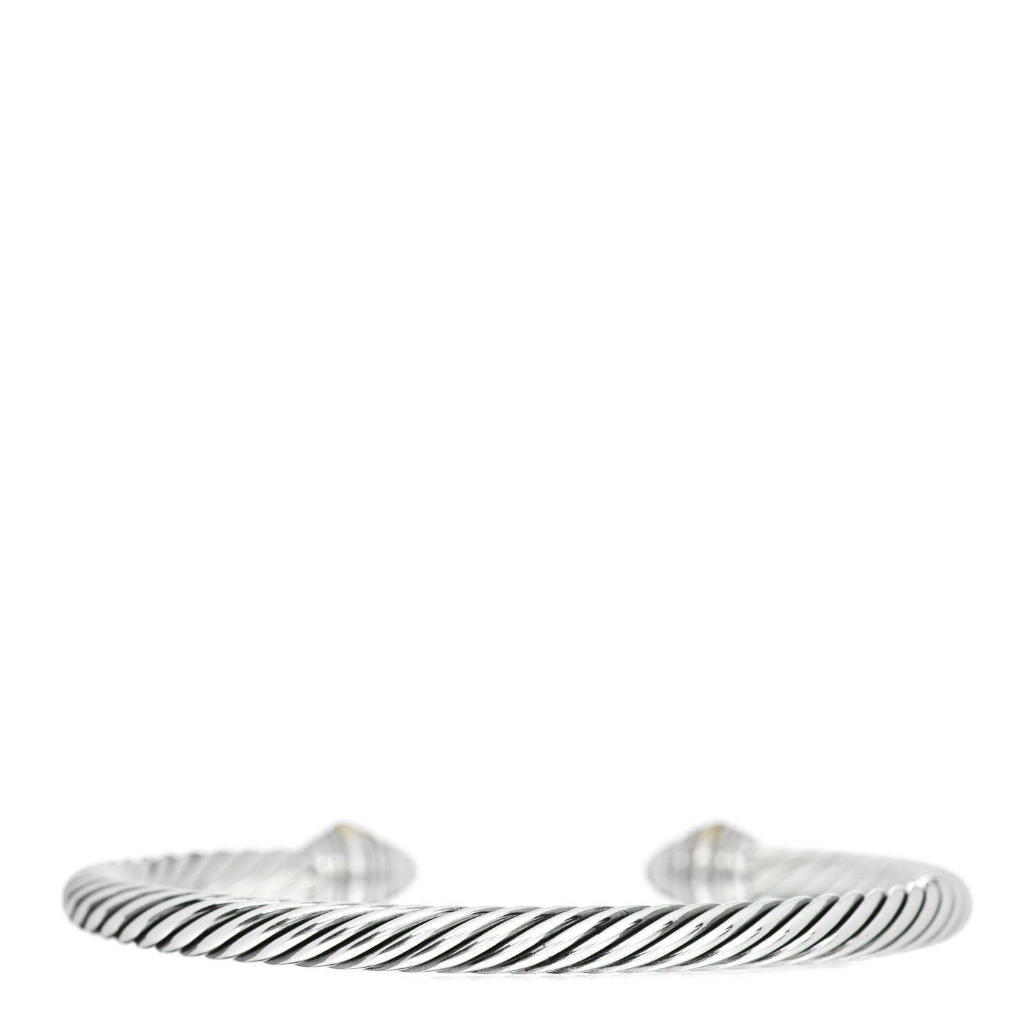 David Yurman Sterling Silver 14K Yellow Gold Diamond 5mm Cable Classics Bracelet 3 of 5