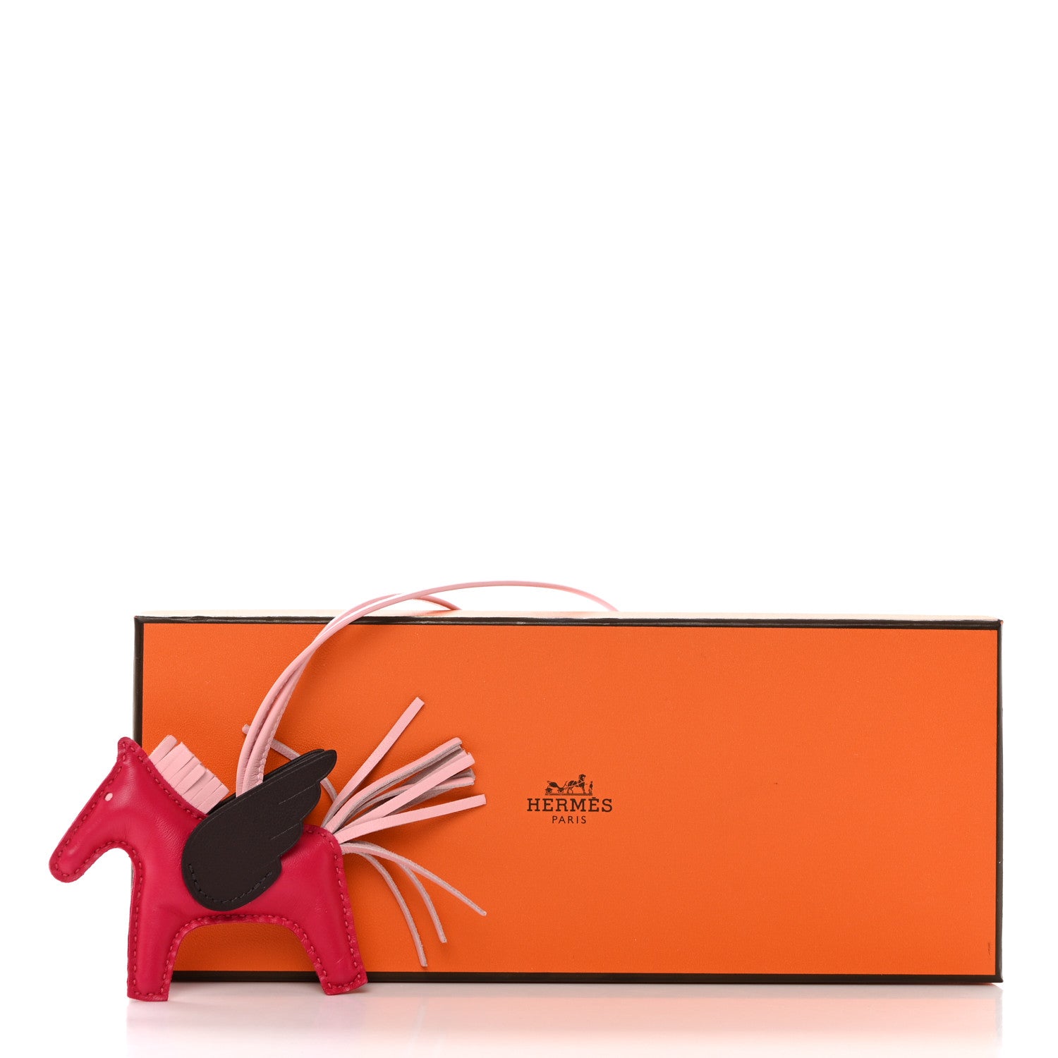 Hermes Milo Lambskin Grigri Rodeo Pegase Horse Bag Charm PM Framboise Rose Sakura Rouge Sellier 3 of 5
