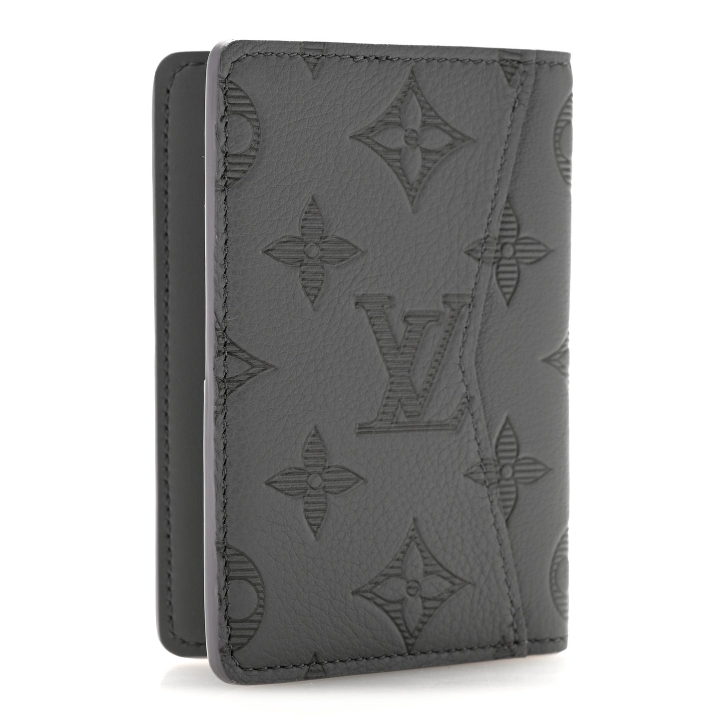 Calfskin Monogram Shadow Pocket Organizer Antarctic Grey