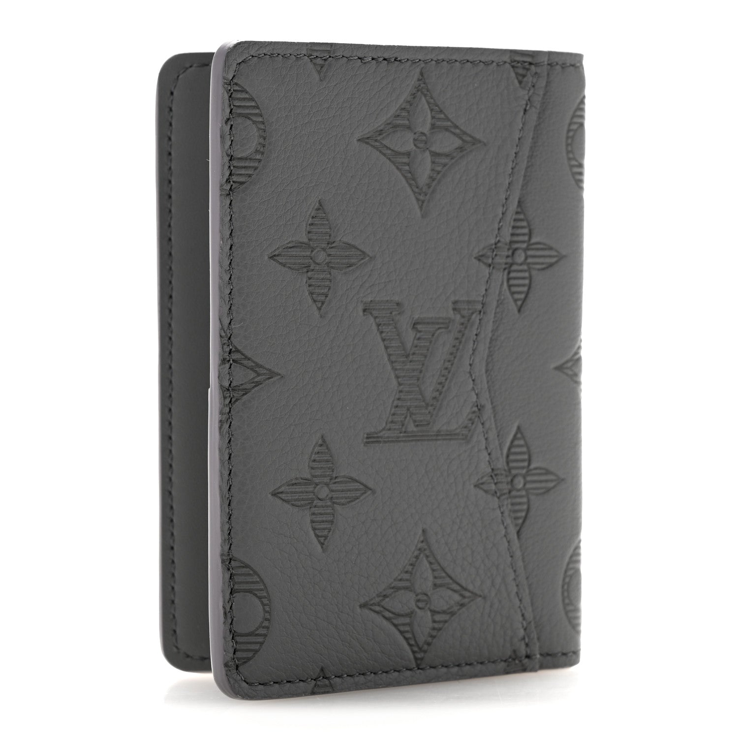 Louis Vuitton Calfskin Monogram Shadow Pocket Organizer Antarctic Grey 3 of 9