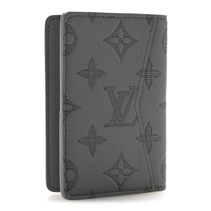 Louis Vuitton Calfskin Monogram Shadow Pocket Organizer Antarctic Grey 3 of 9