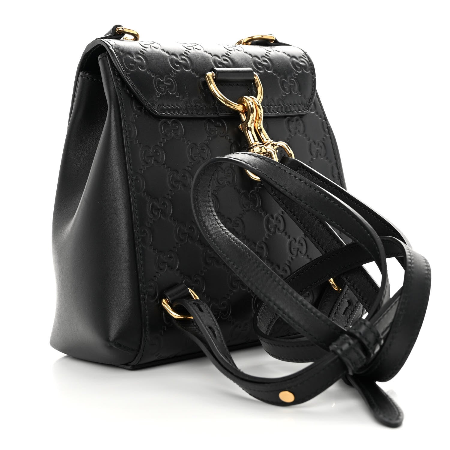 Gucci Guccissima Signature Padlock Backpack Black 1348326