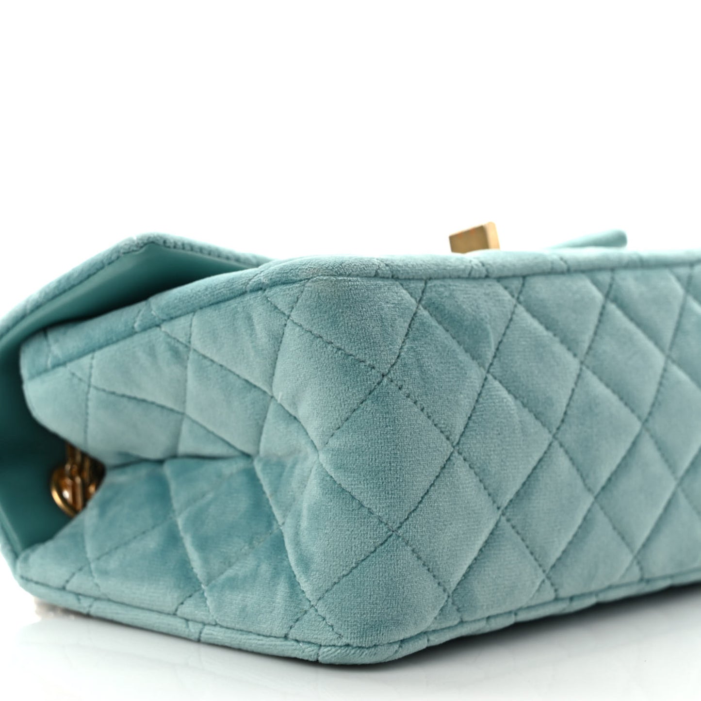 Velvet Quilted Mini 2.55 Reissue Flap Light Blue