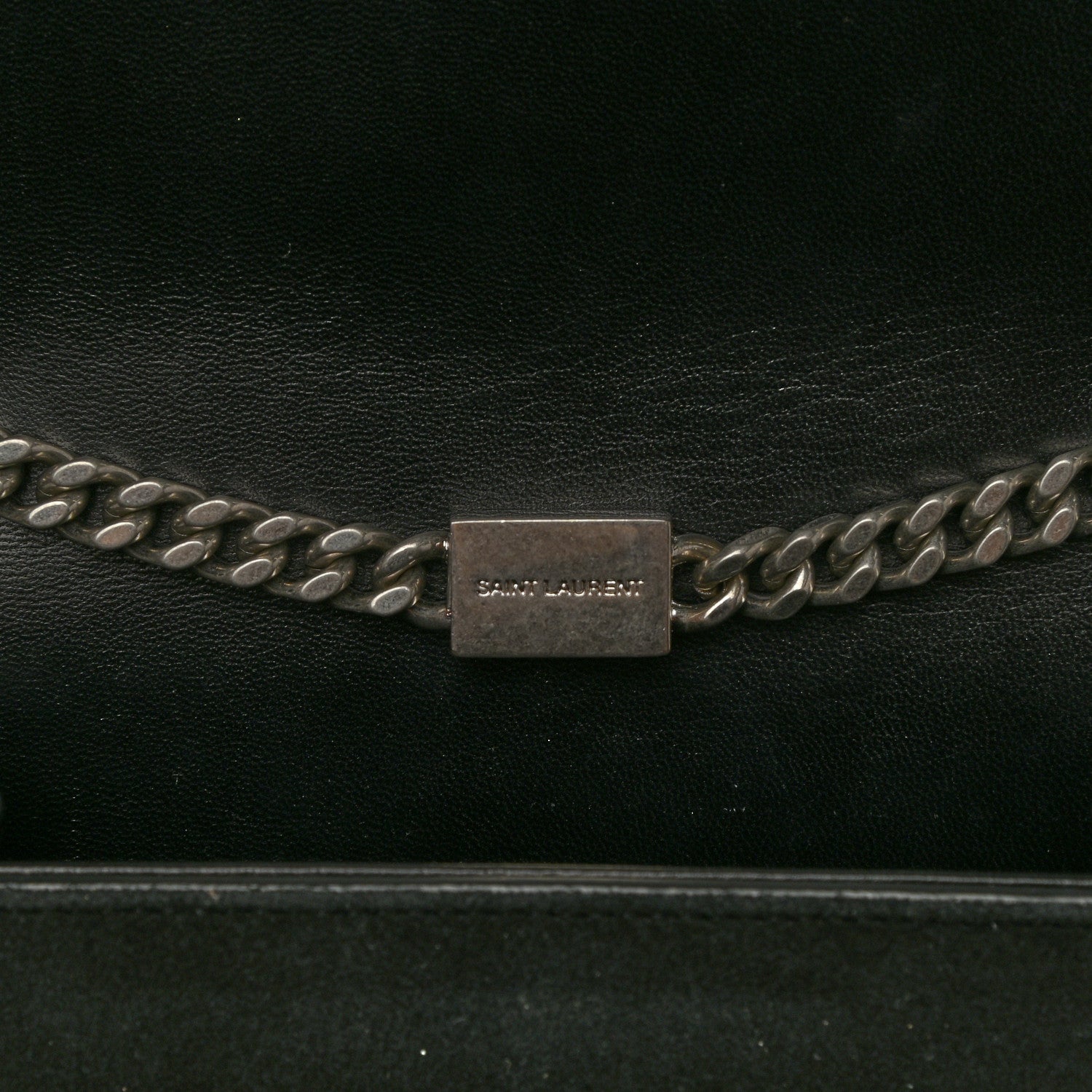 Saint Laurent Suede Fringe Chain Small Monogram Satchel Black 7 of 10