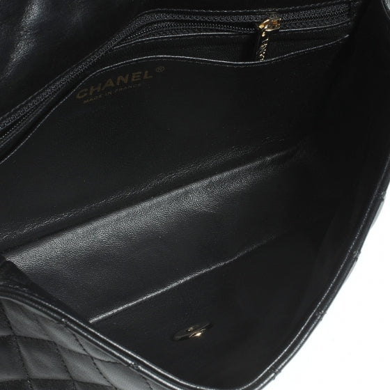 Lambskin Quilted Valentine Charms Medium Single Flap Black