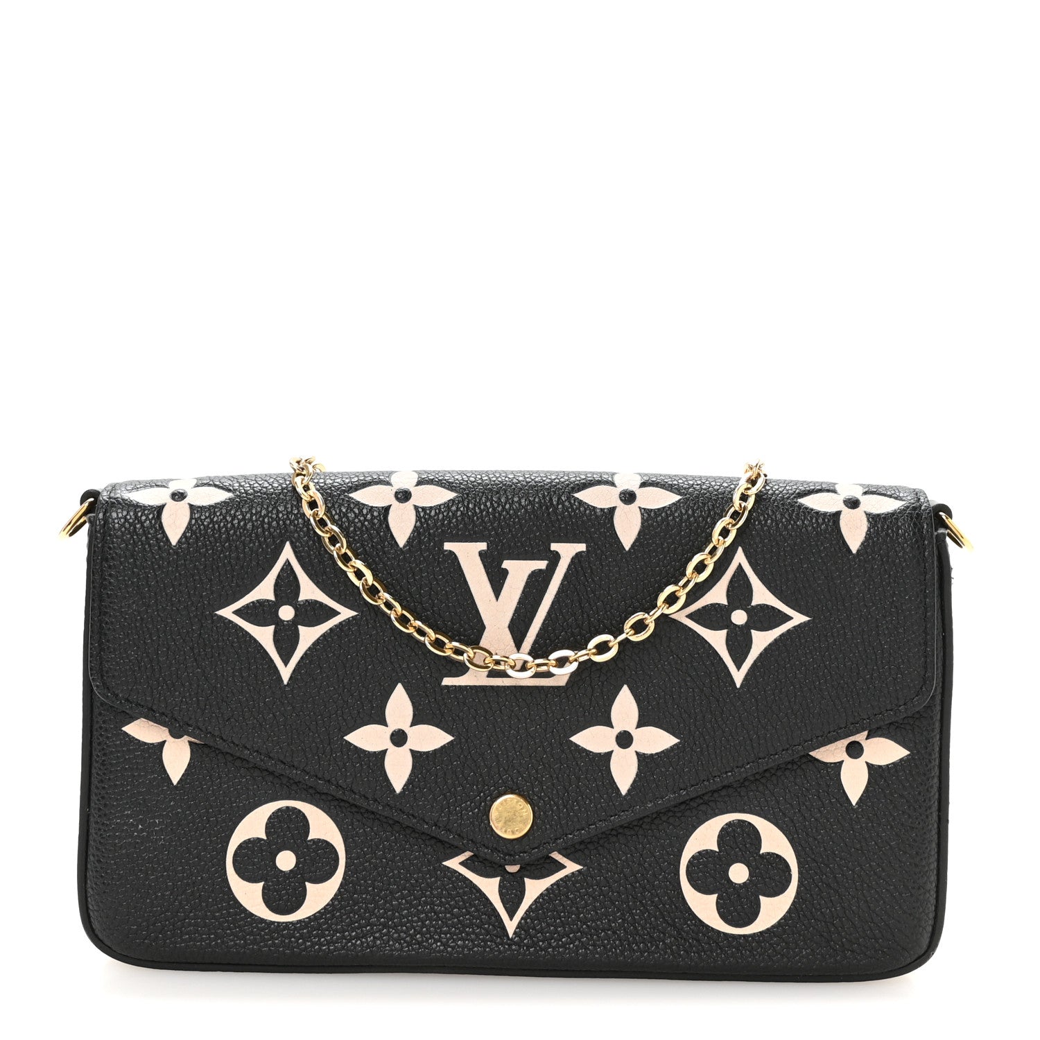Louis Vuitton Empreinte Monogram Giant Felicie Pochette Black Beige 1 of 10