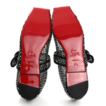 Christian Louboutin Crystal Mamastrapitina Strass Mesh Ballerina Flats 37.5 Black 5 of 8