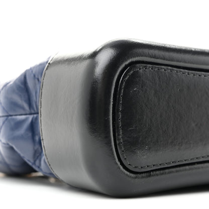 Chanel Aged Calfskin Quilted Small Gabrielle Hobo Navy Black 9 of 13