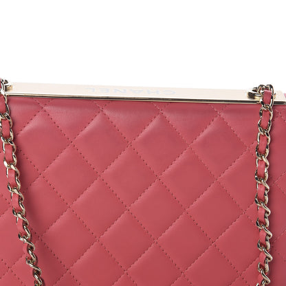 Chanel Lambskin Quilted Trendy CC Wallet On Chain WOC Bright Pink 11 of 13