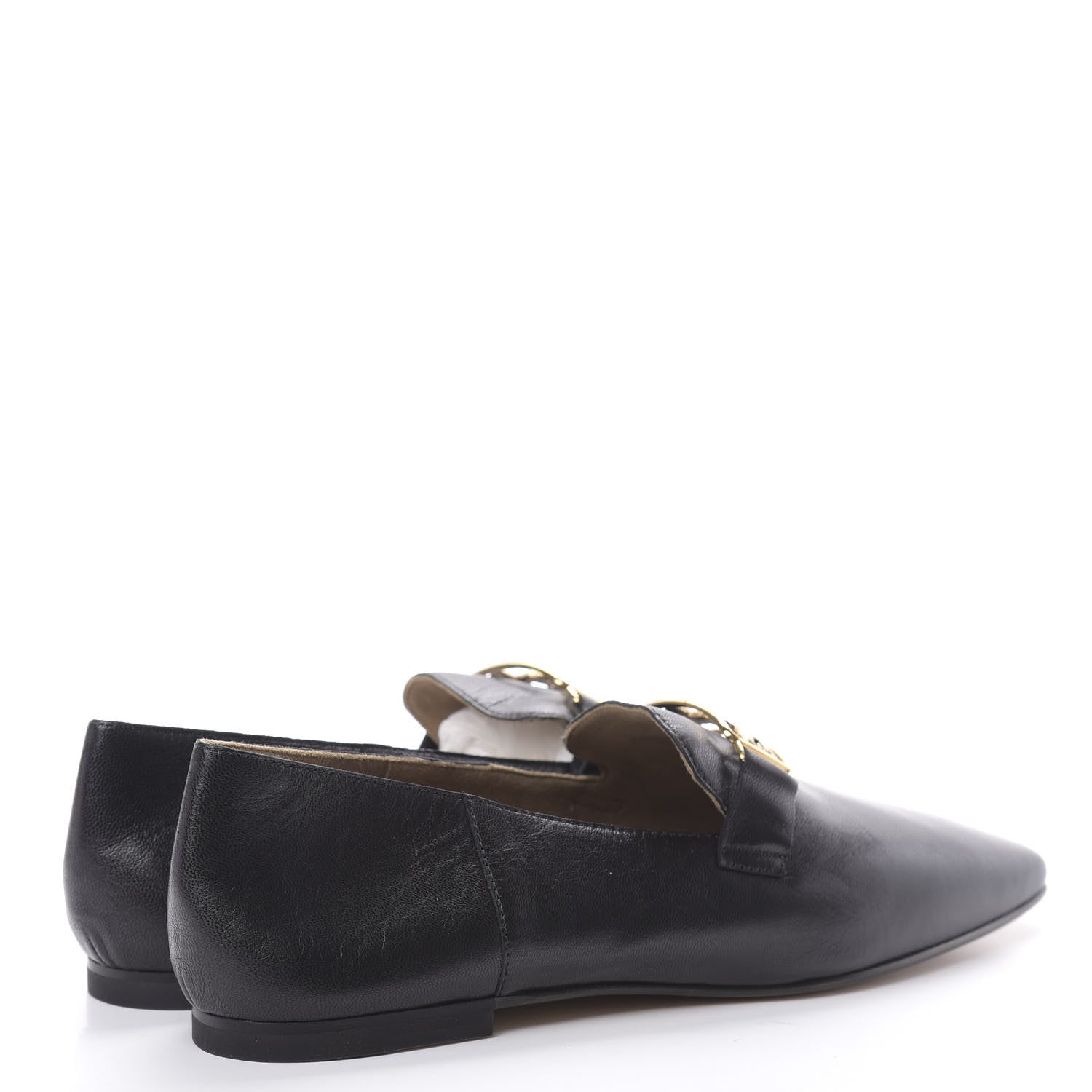 Hermes Goatskin Womens Time Loafers 37.5 Black 4 of 9