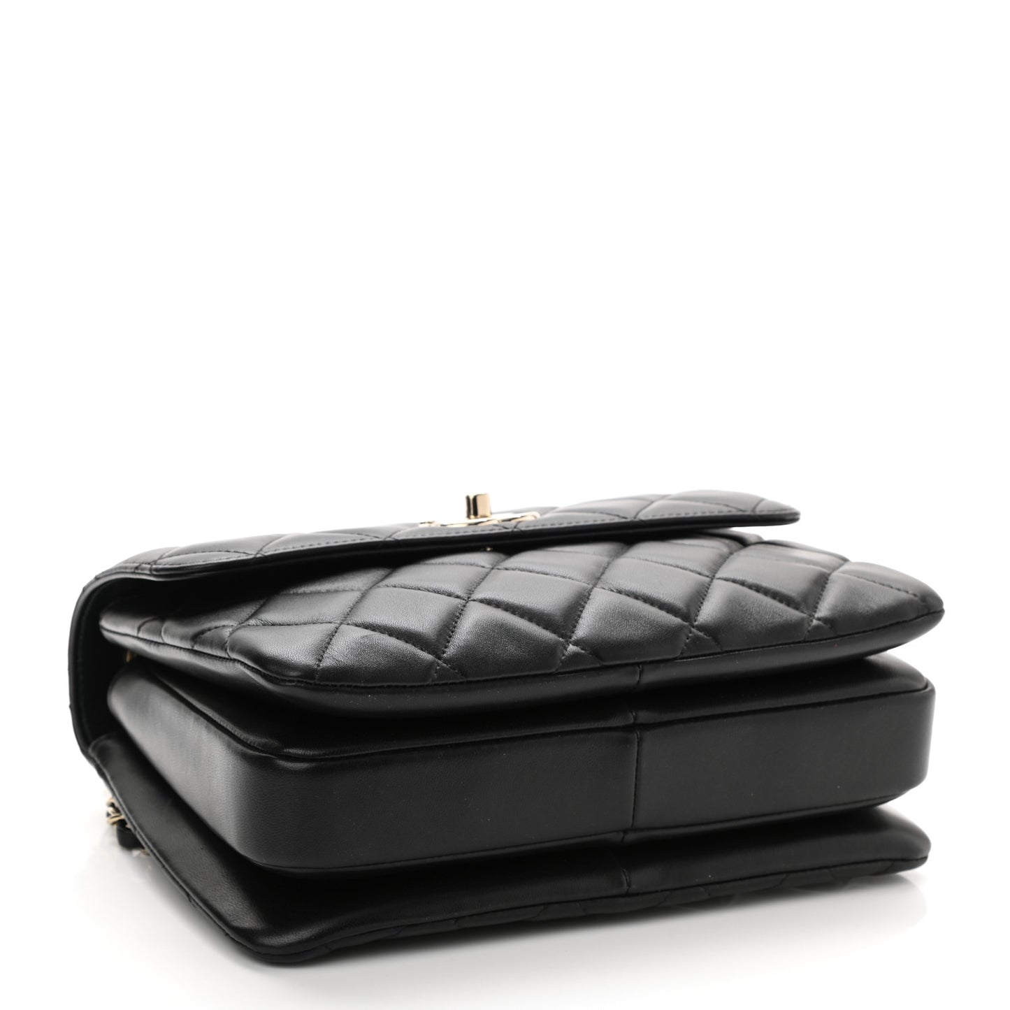 Lambskin Quilted Small Trendy CC Dual Handle Flap Bag Black