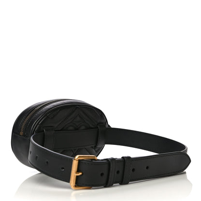 Gucci Calfskin Matelasse GG Marmont Belt Bag 75 30 Black 3 of 15