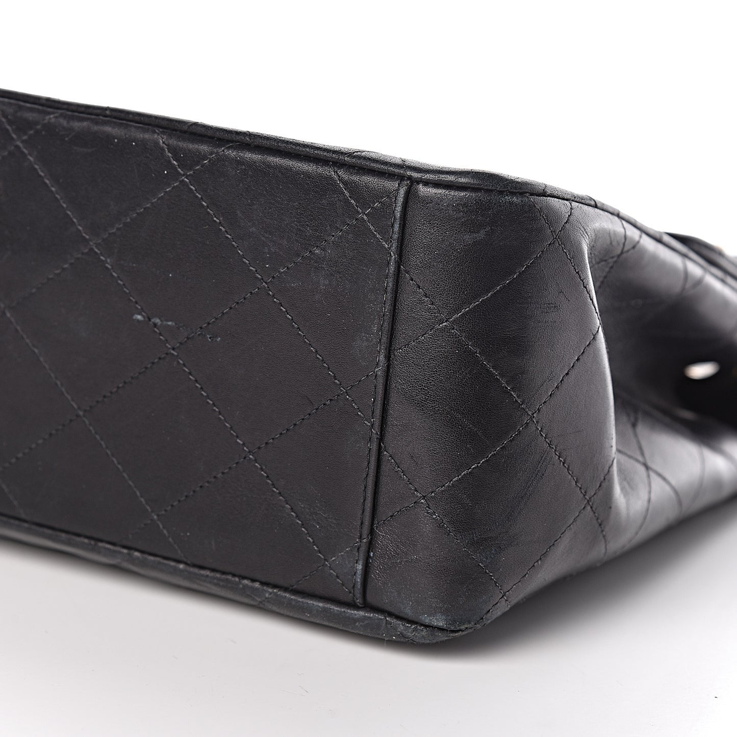 Lambskin Quilted XL Jumbo Single Flap Black