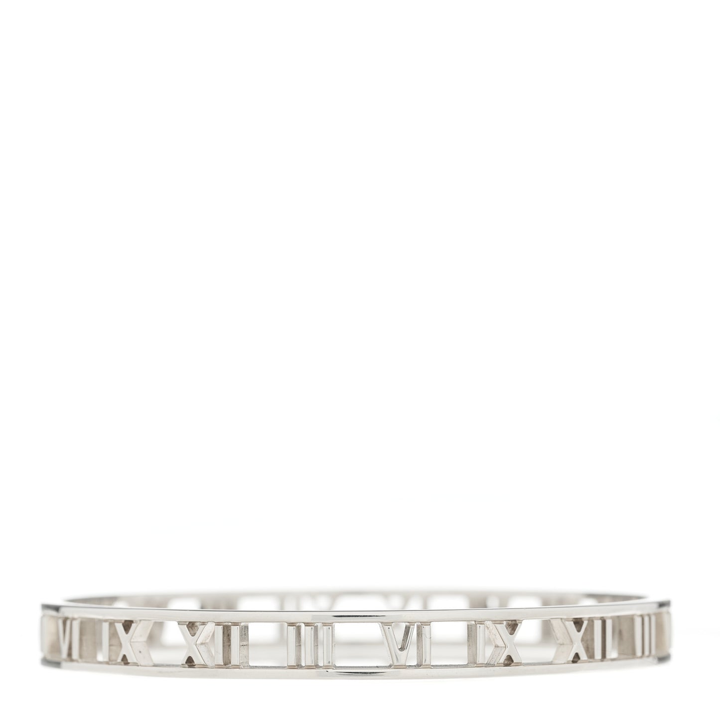 Sterling Silver Narrow Atlas Open Bangle Bracelet