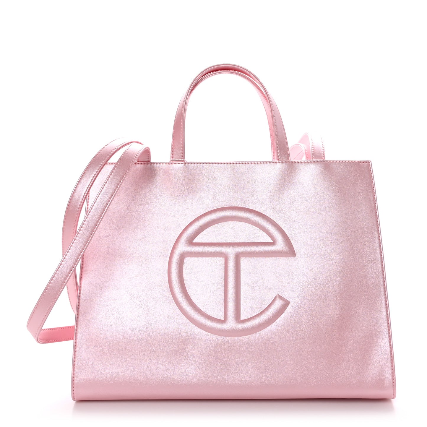 Metallic Vegan Leather Medium Shopping Bag Ballerina