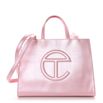 Telfar Metallic Vegan Leather Medium Shopping Bag Ballerina 1 of 9