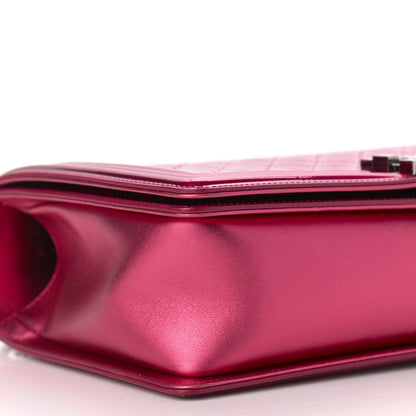 Chanel Metallic Patent Quilted New Medium Boy Flap Fuchsia 9 of 15