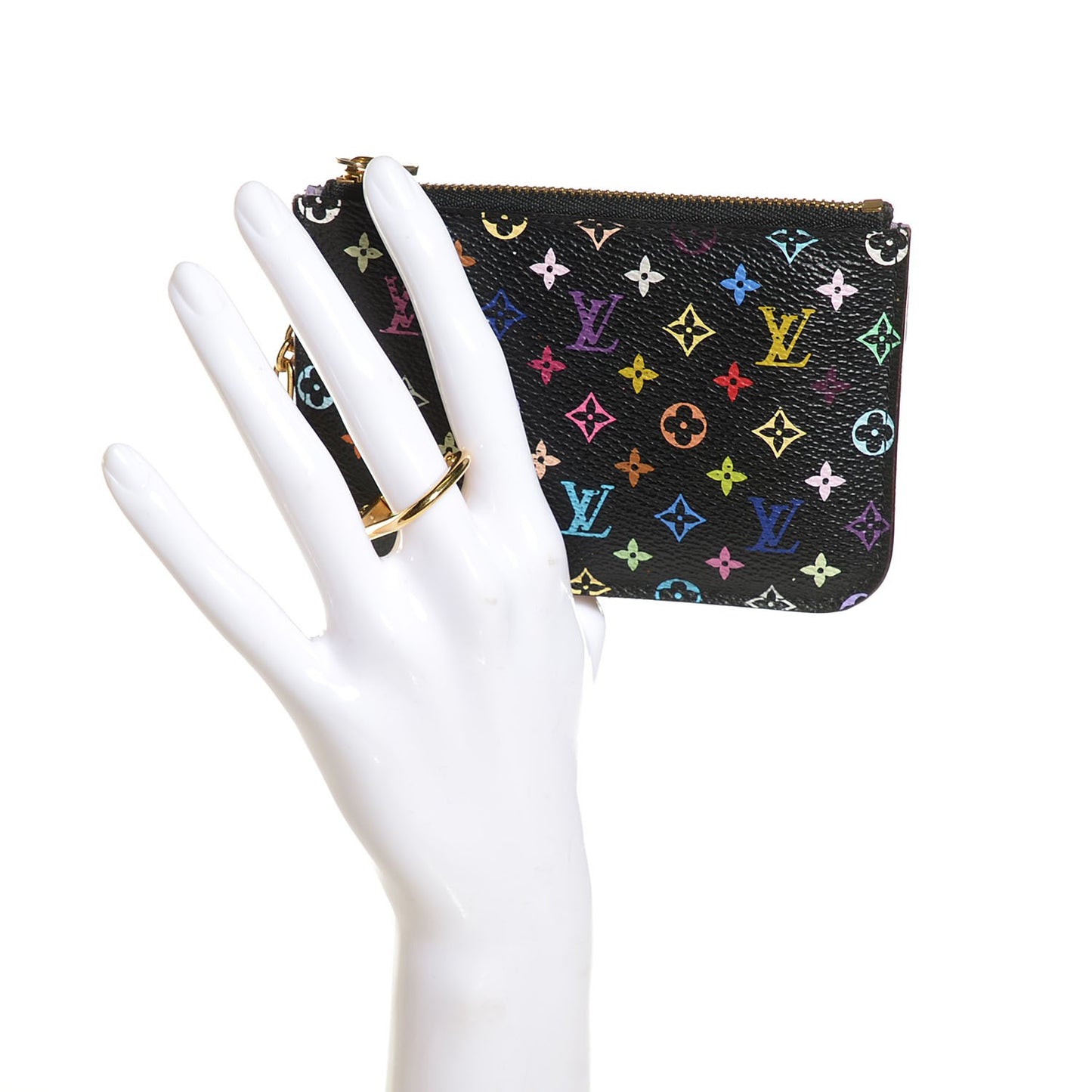 Monogram Multicolor Key Pouch Black Violet