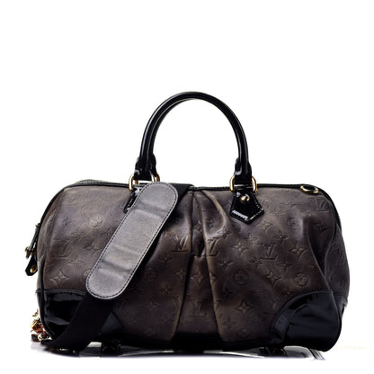 Louis Vuitton Cuir Patent Embossed Monogram Stephen Bag Alizee Grey 1 of 9