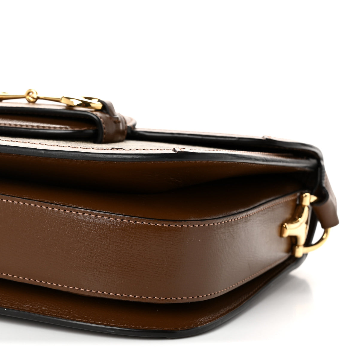 GG Supreme Monogram Horsebit 1955 Shoulder Bag Beige Brown Sugar