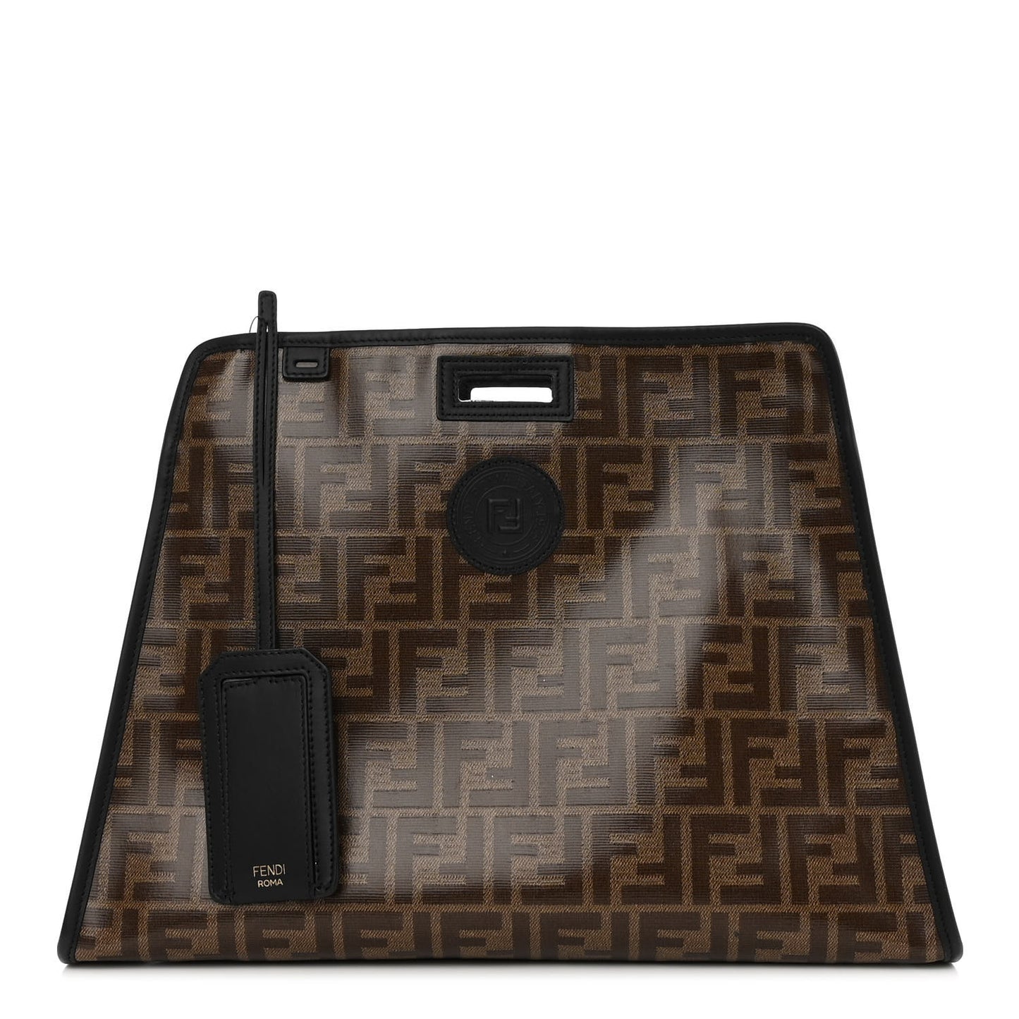 Glazed Fabric Vitello Century FF 1974 Stamp Patch Medium Peekaboo Defender Cover Mogano Panna Black