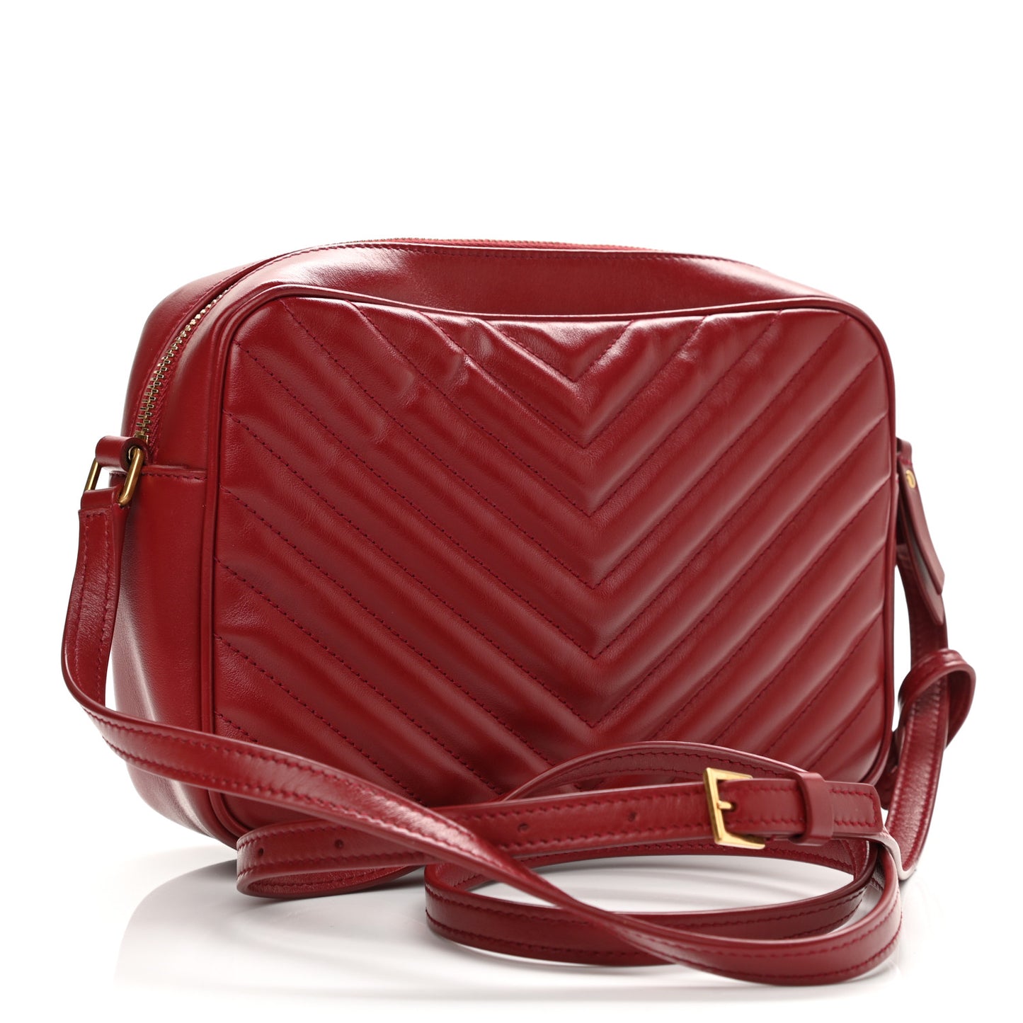 Calfskin Matelasse Monogram Lou Camera Bag Opyum Red