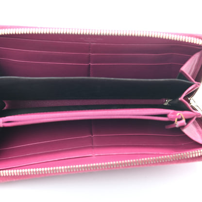 Saint Laurent Textured Patent Calfskin Belle De Jour Zip Around Wallet Fuchsia 5 of 6