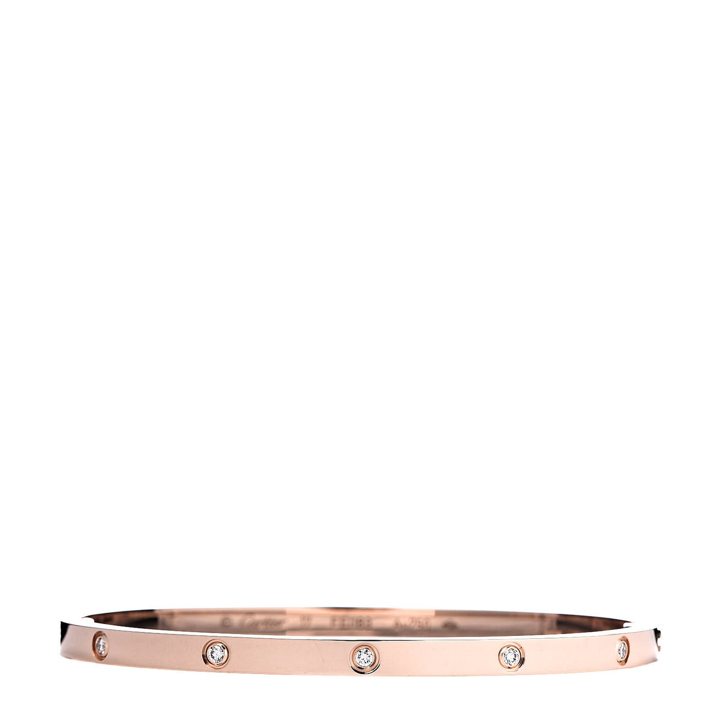 18K Pink Gold 10 Diamond Small LOVE Bracelet 17