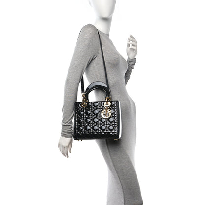 Christian Dior Patent Cannage Medium Lady Dior Black 2 of 12