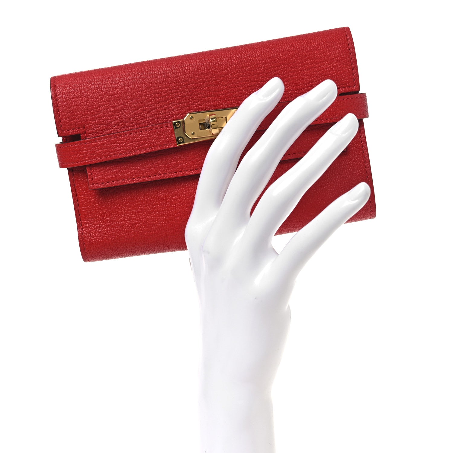 Hermes Chevre Mysore Medium Kelly Wallet Rouge De Coeur 1840126