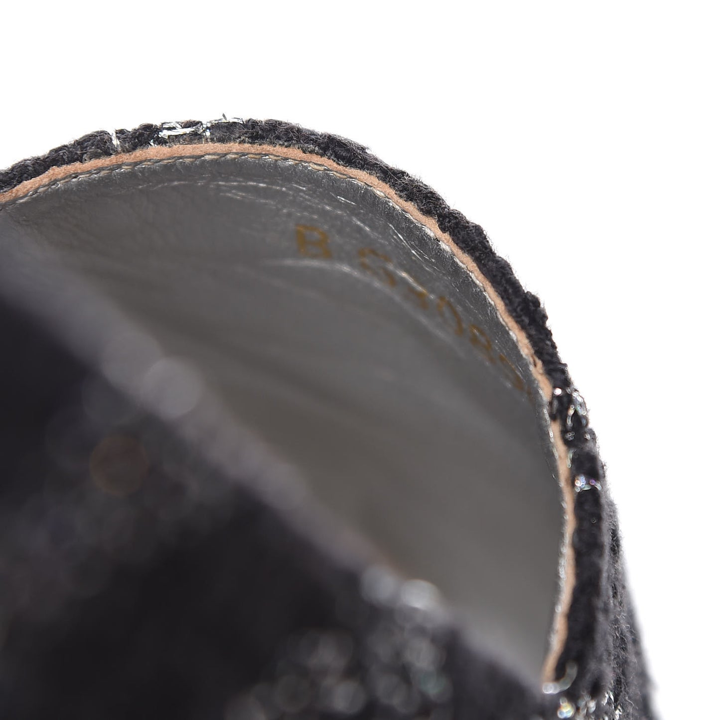 Tweed Lambskin CC Espadrilles 37 Black Silver