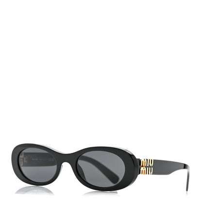 Miu Miu Acetate Oval Sunglasses SMU 06Z Black 1 of 8