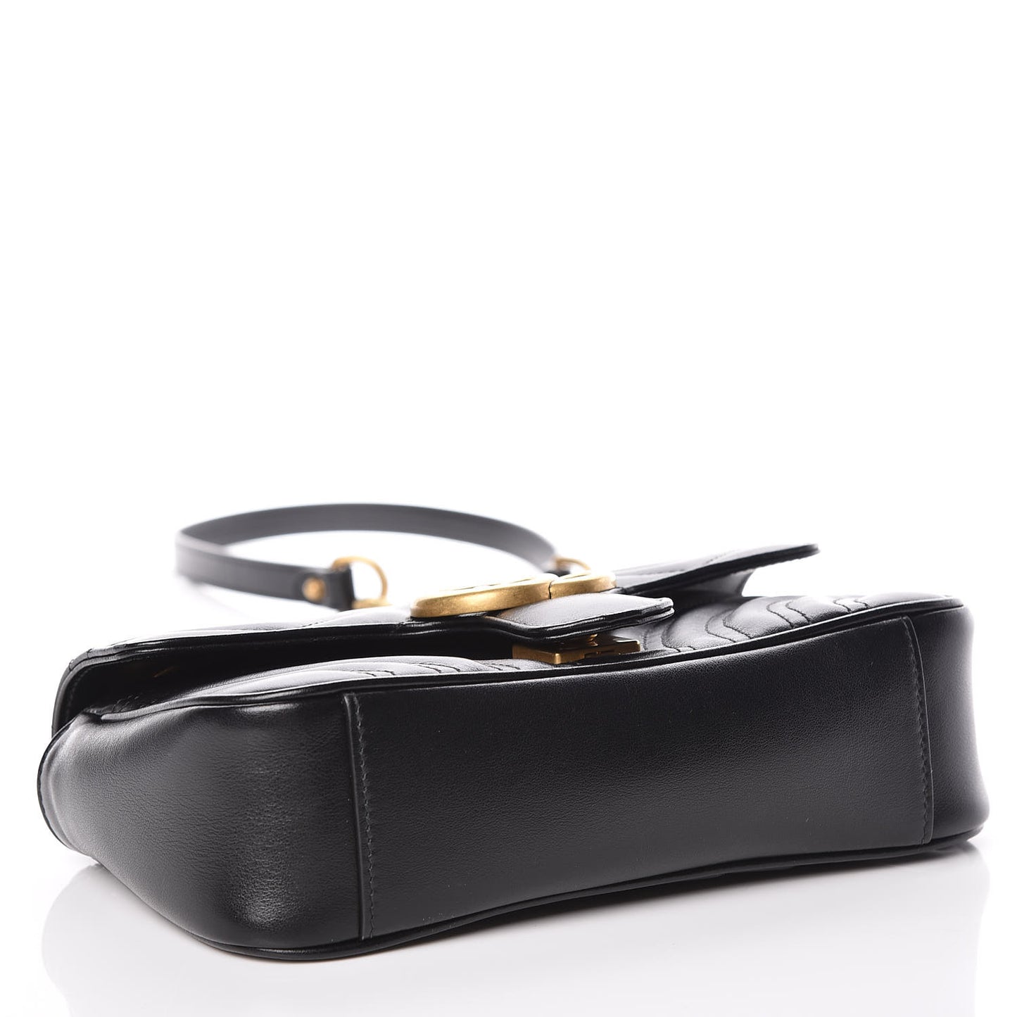 Calfskin Matelasse Mini GG Marmont Shoulder Bag Black