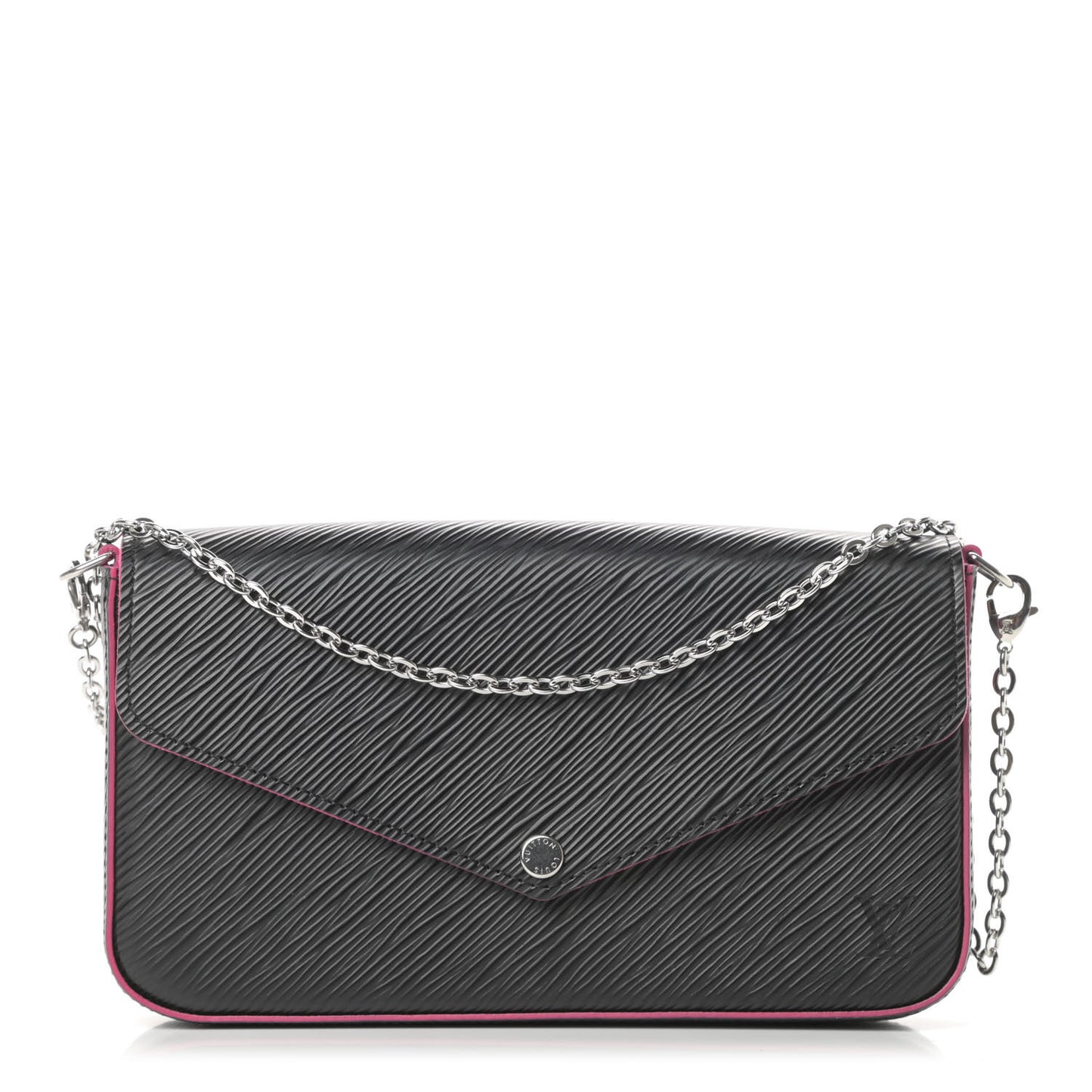 Epi Pochette Felicie Black Hot Pink