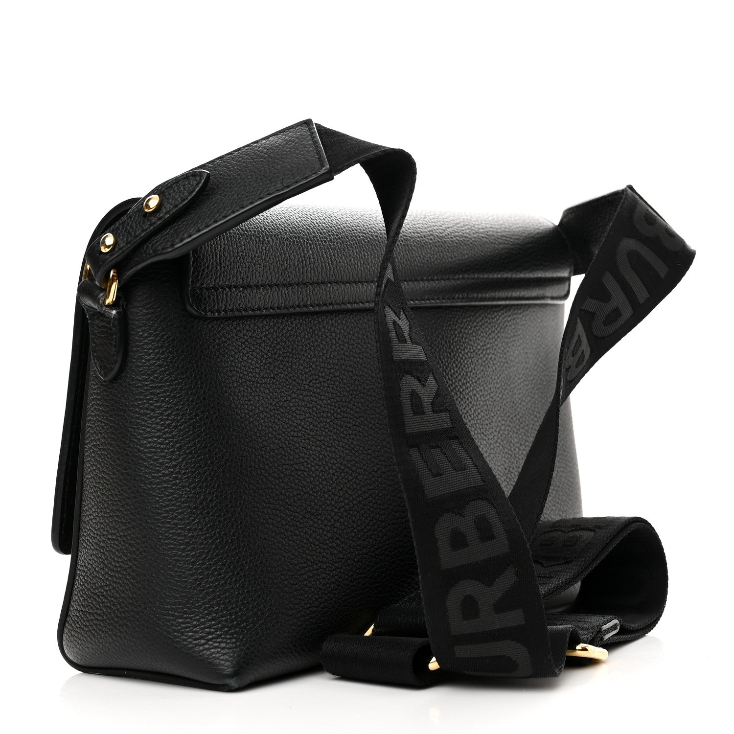 Burberry Grainy Calfskin Vintage Check Note Crossbody Bag Black 2 of 11