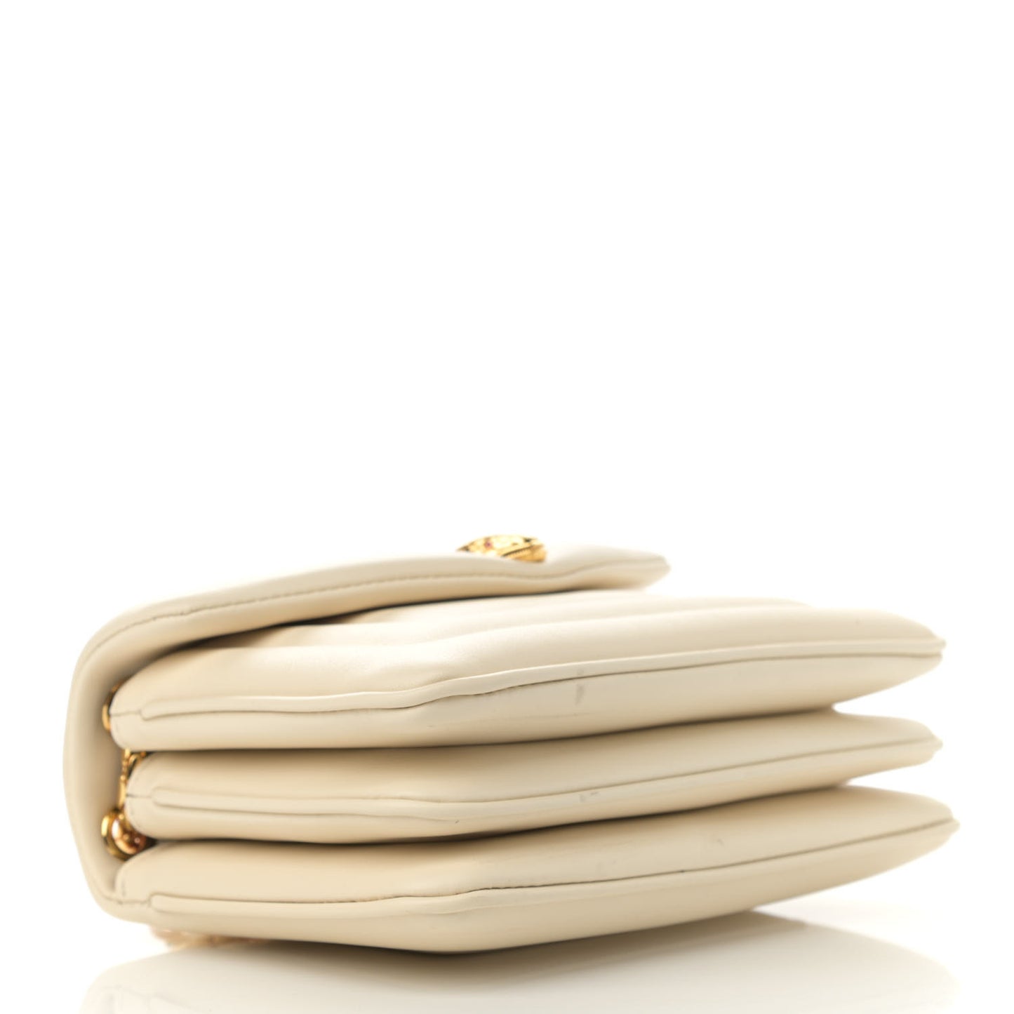 Calfskin Matelasse Serpenti Reverse Crossbody Bag Ivory Opal