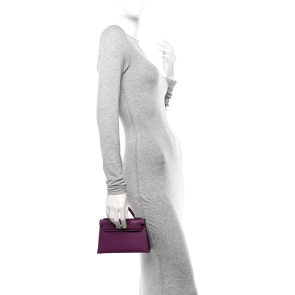 Hermes Chevre Mysore Mini Kelly Sellier 20 Violet 2 of 11