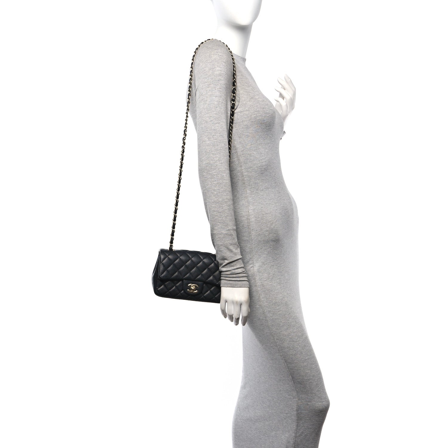 Chanel Iridescent Caviar Quilted Mini Rectangular Flap Charcoal 3 of 11