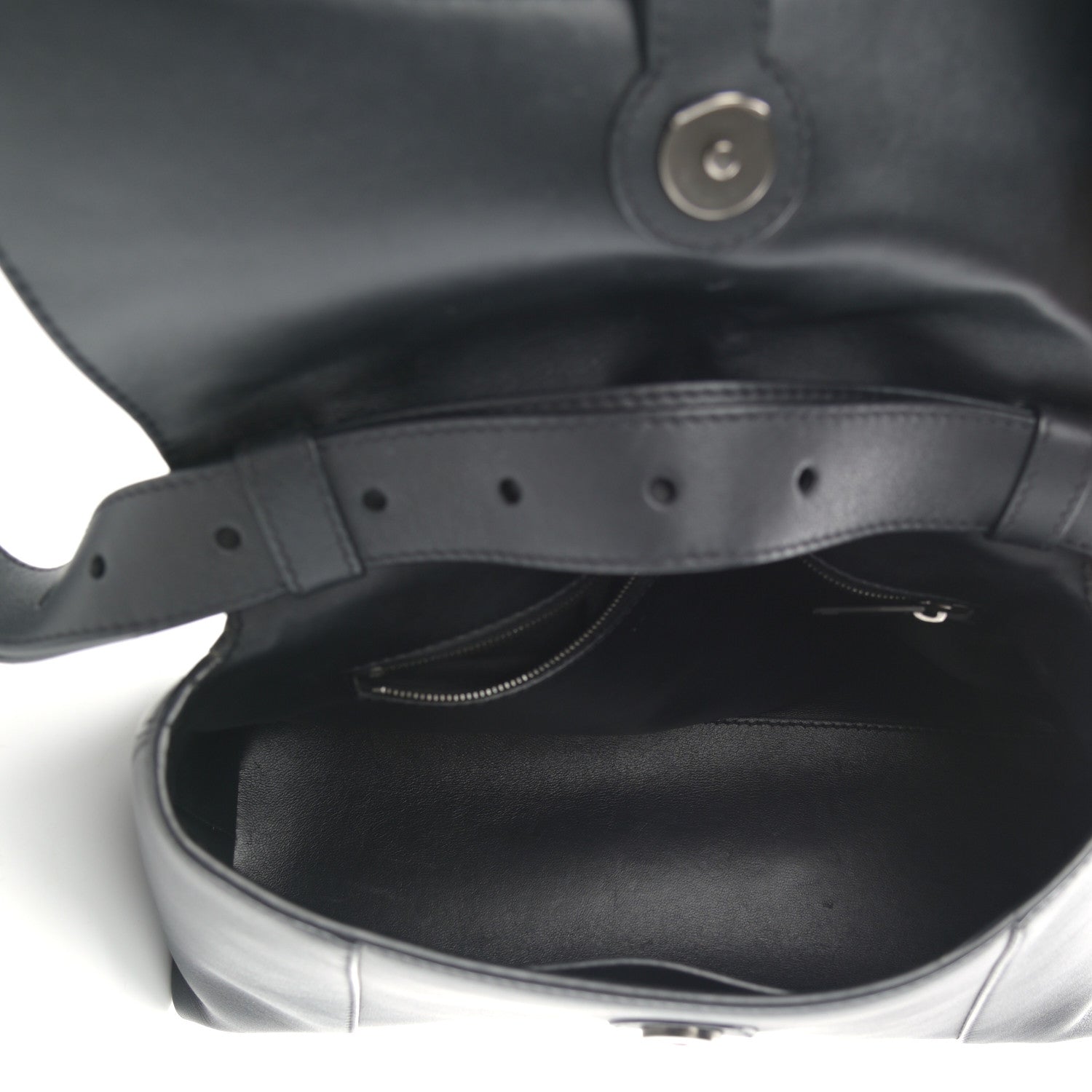 Balenciaga Semi Shiny Smooth Calfskin Monochrome Small Downtown Shoulder Bag Black 5 of 14