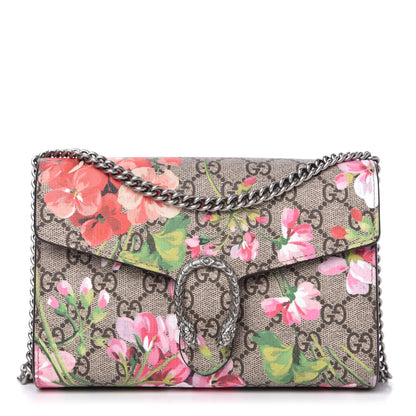 Gucci GG Supreme Monogram Blooms Mini Dionysus Chain Wallet Beige Multicolor Dry Rose 1 of 11