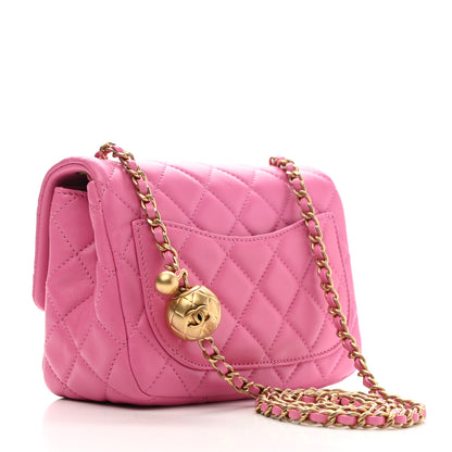 Chanel Lambskin Quilted Mini Pearl Crush Flap Pink 3 of 10