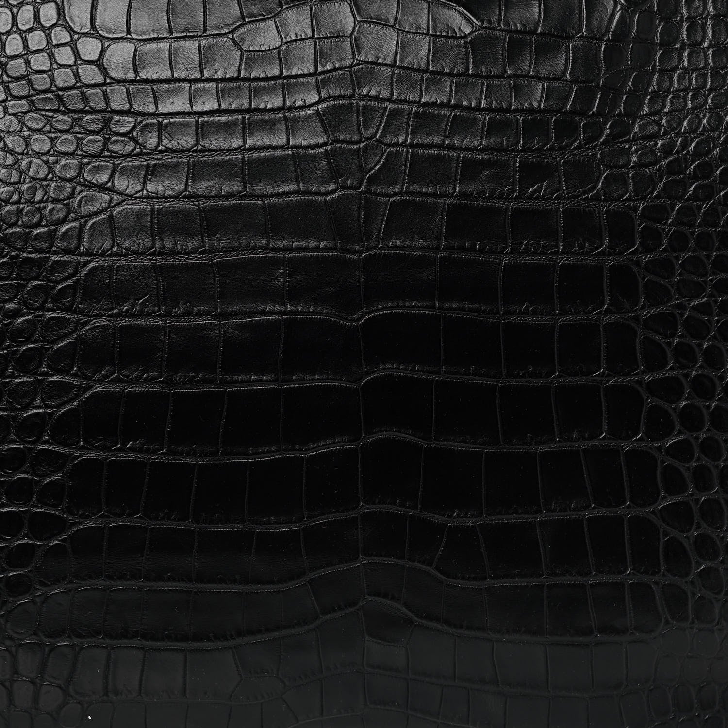 Saint Laurent Calfskin Crocodile Embossed Large Convertible ID Bag Black 8 of 10