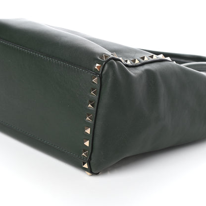 Valentino Garavani Vitello Rockstud Double Handle Tote Green 9 of 9