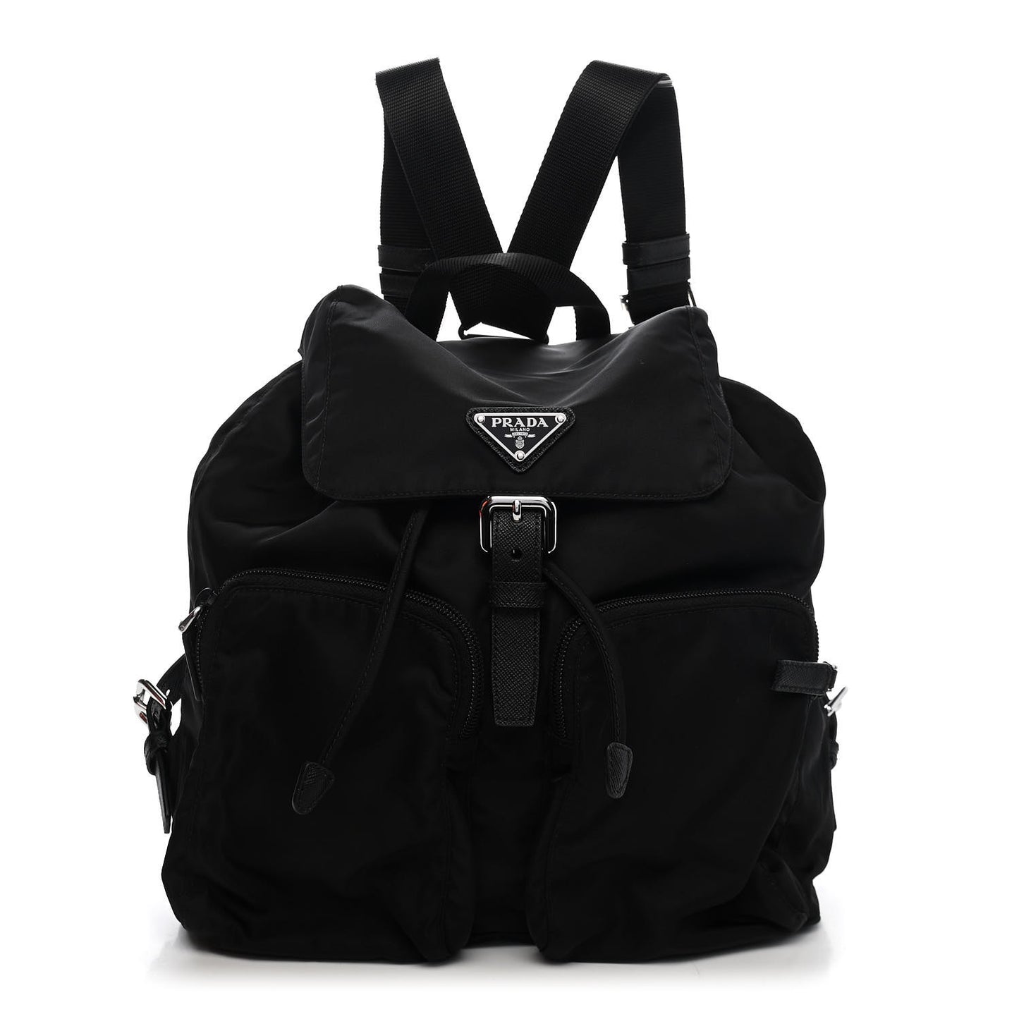 Tessuto Nylon Saffiano Medium Backpack Black