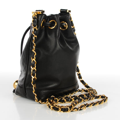 Chanel Lambskin CC Drawstring Bag Black 3 of 9
