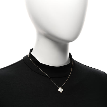 Van Cleef & Arpels 18K Yellow Gold Mother of Pearl Vintage Alhambra Pendant Necklace 2 of 5