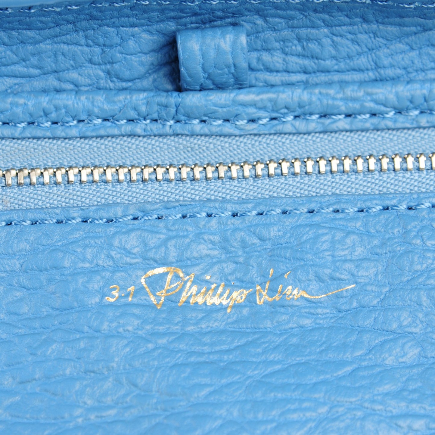 3.1 Textured Calfskin Medium Pashli Satchel Light Blue