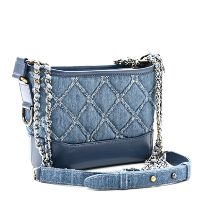 Chanel Denim Calfskin Small Gabrielle Hobo Blue 3 of 11