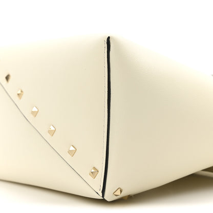 Valentino Garavani Calfskin Rockstud Wispy Bucket Bag Ivory 10 of 10